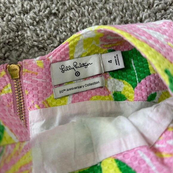 Lilly Pulitzer for Target Flamingo Print Dress | Pink Green Yellow | Size 4 - Picture 4 of 8